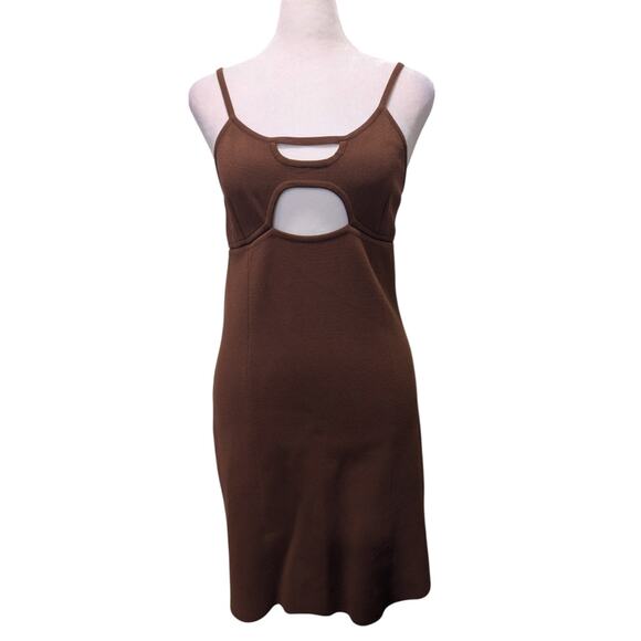 GAUGE81 Chocolate Seca Cutout Knit Mini Party Dress Size 38 - Picture 5 of 11